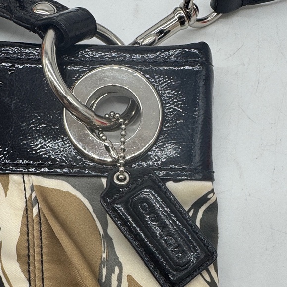 Coach Madison Optic Satin Crossbody Black Tan F17649 CP8281 - Picture 4 of 12